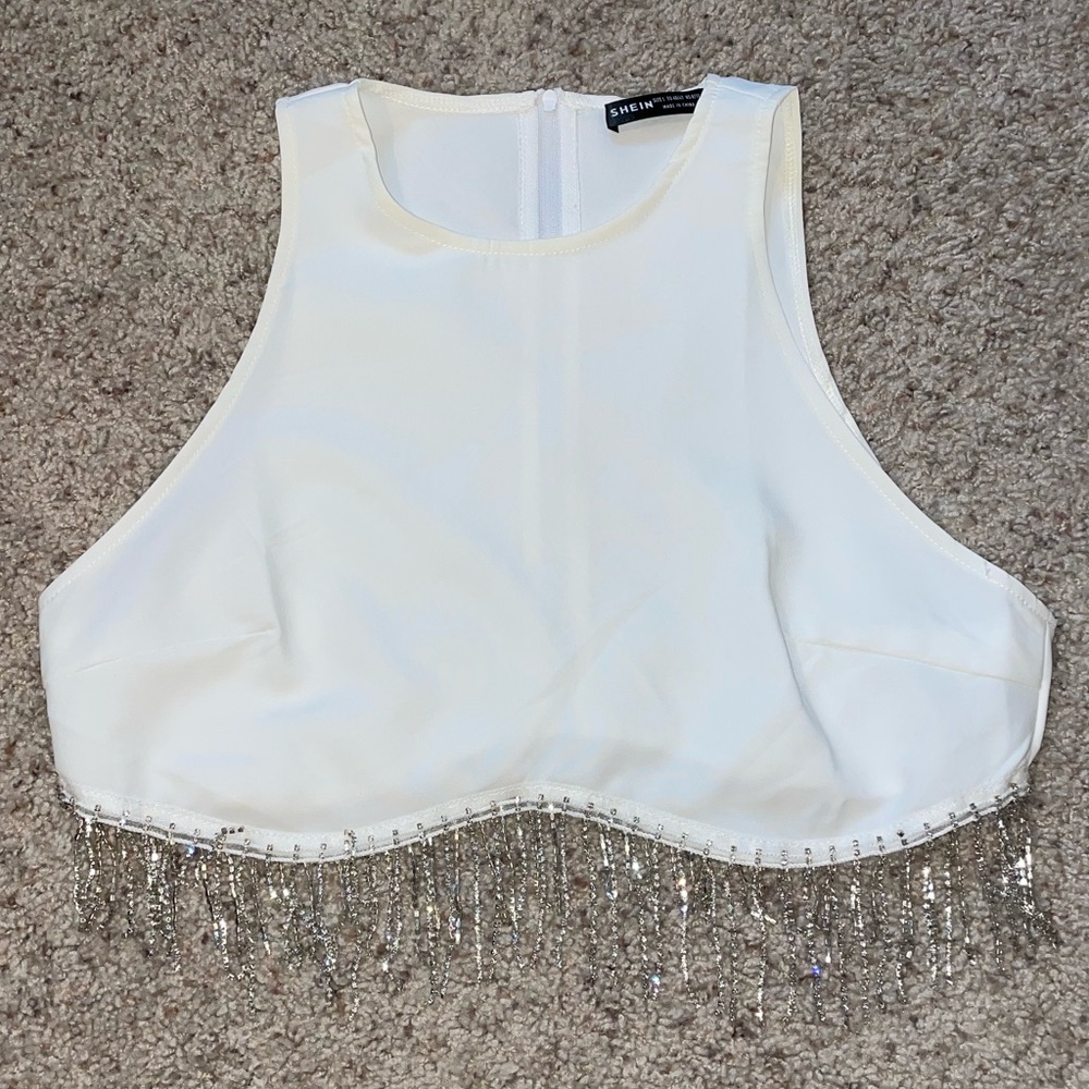 Shein sparkle crop tank top